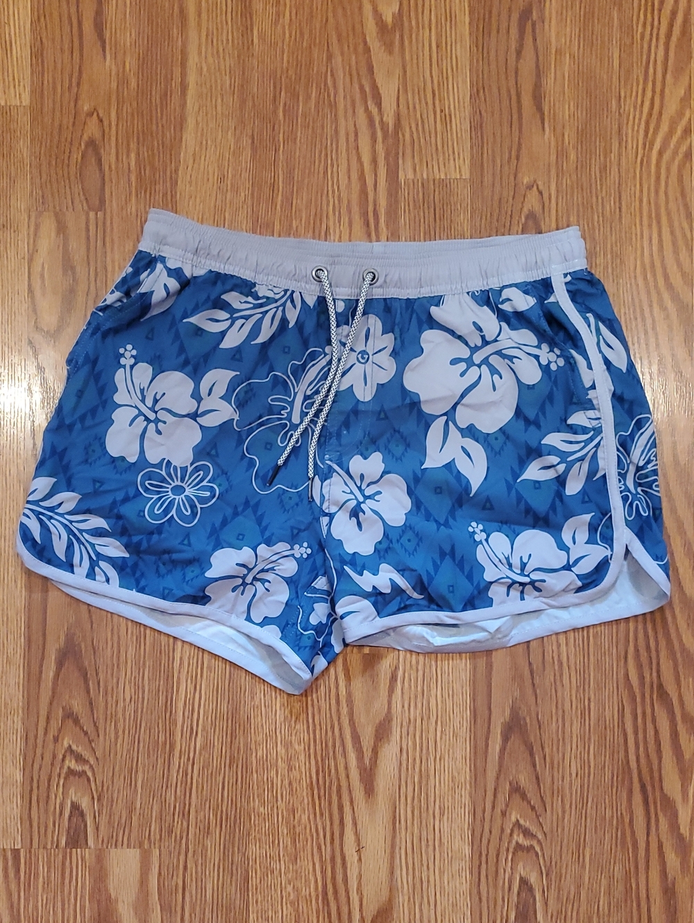 Maamgic Blue Floral Swim Shorts With Pockets